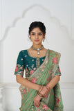 Green Pure Dola Viscose Silk Wedding Perfect Saree