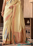 Vanilla Cream Woven Soft Silk Saree