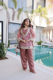 Royal Mirror Work Kurti Palazzo Set For Women