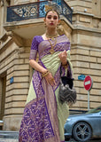 Delight Green And Purple Printed Patola Silk Saree