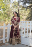 Stunning Premium Dark Maroon Anarkali Set - women's fashion mart
