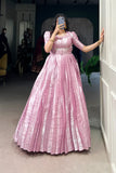 Elegant Kanjivaram Gown With Zari Work & Matching Koti