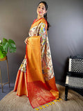 Cream Kanchi Kalamkari Elegance Saree  women's fashion mart