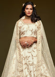 Beautiful Sugar White And Gold Embroidered Lehenga