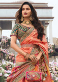 Salmon Peach Heavy Banarasi Bridal Lehenga