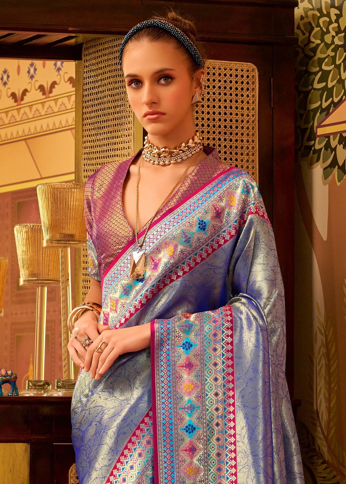Lavender Purple Kanjivaram Saree