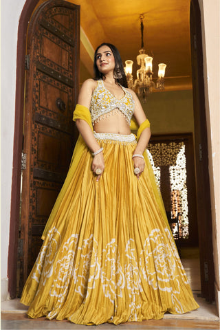 Yellow Silk Beautiful Designer Lehenga Choli - women's fashion mart