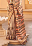 Almond Beige Printed Soft Silk Saree