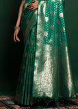 “Exclusive Offer” : Green Woven Banarasi Silk Saree