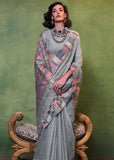 Steel Grey Woven Cotton Silk Saree