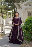 Stylish Women Tiered Gown With Dupatta Set