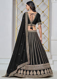 Classic Black Art Silk Sequined Embroidered Lehenga Choli - women's fashion mart