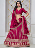 Luxurious Pink Art Silk Sequined Embroidered Lehenga Choli - women's fashion mart