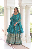 Ethereal  Silver Crunchy Sequins Embroidered Luxury Anarkali Gown Set