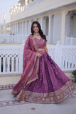 Designer Zari Sequins Embroidered Lehenga Choli Set With Dupatta