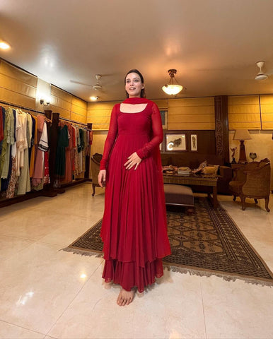 Anarkali 2 Layer Gown ,Dupatta Set Ready to wear Fully Stitched -Clothing S(36) women's fashion mart