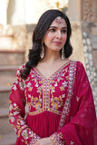 Floral Embroidery Sequins Work Beautiful Anarkali Suit Set