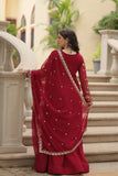 Amazing Festive Wear Faux Georgette Sequins Worked Gown - women's fashion mart