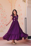 Stunning Sequins Multi Tread Beads Embroidered Work Women Gown