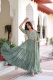 Premium Designer Sequins Beads Embroidery Gown With Dupatta Set