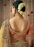 Yellow Woven Embroidered Designer Tissue Silk Saree