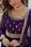 Elegance Luxury Designer Embroidered Work Gown With Dupatta Set