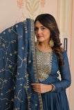 Designer Gown With Zari Sequins Elegance
