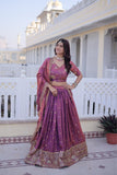 Designer Zari Sequins Embroidered Lehenga Choli Set With Dupatta