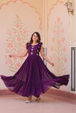 Stunning Sequins Multi Tread Beads Embroidered Work Women Gown