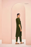 Olive Luxe Organza Hand Embroidered Co Ord Set