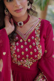 Stunning Georgette Embroidered Beautiful Gown Set