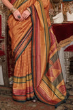 Outstanding Orange Kanjivaram and Patola Printed Silk Saree - women's fashion mart