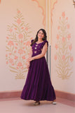 Stunning Sequins Multi Tread Beads Embroidered Work Women Gown