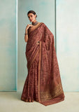 Breathtaking Brown Handloom Silk Weave Saree - women's fashion mart