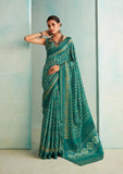 Elegant Teal Green Handloom Silk Weave Saree - women's fashion mart