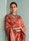 Classic Dusty Brown Handloom Silk Weave Traditional Saree - women's fashion mart