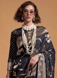 Hand Woven Black Silk Saree -Saree Unstitched women's fashion mart