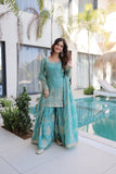 Premium Fendi Crush Designer Zari With Sequins Embroidery Suit Set