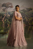 Opulent Mauve Designer Dori, Zarkan And Sequins Masterwork Lehenga in Soft Net