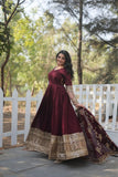 Stunning Premium Dark Maroon Anarkali Set - women's fashion mart