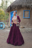 Designer Readymade Traditional Gamthi Threadwork Lehenga Choli For Navratri