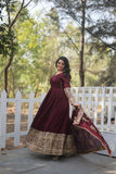 Stunning Premium Dark Maroon Anarkali Set - women's fashion mart