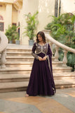 Amazing Festive Wear Faux Georgette Sequins Worked Gown - women's fashion mart