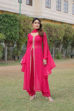 Readymade Embroidered Work Women Kurti Pant With Dupatta Set - women's fashion mart