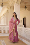 Stunning Designer Embroidered Work Gown With Dupatta Set - women's fashion mart