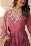 Stunning Designer Embroidered Work Gown With Dupatta Set - women's fashion mart