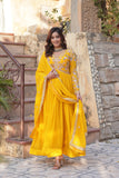 Floral Embroidery Sequins Work Beautiful Anarkali Suit Set