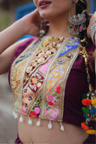 Designer Readymade Traditional Gamthi Threadwork Lehenga Choli For Navratri -WOMEN FASHION Wine women's fashion mart