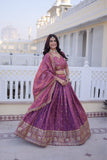 Designer Zari Sequins Embroidered Lehenga Choli Set With Dupatta