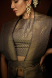 Gray Kanjivaram Art Silk Saree - Default Title women's fashion mart